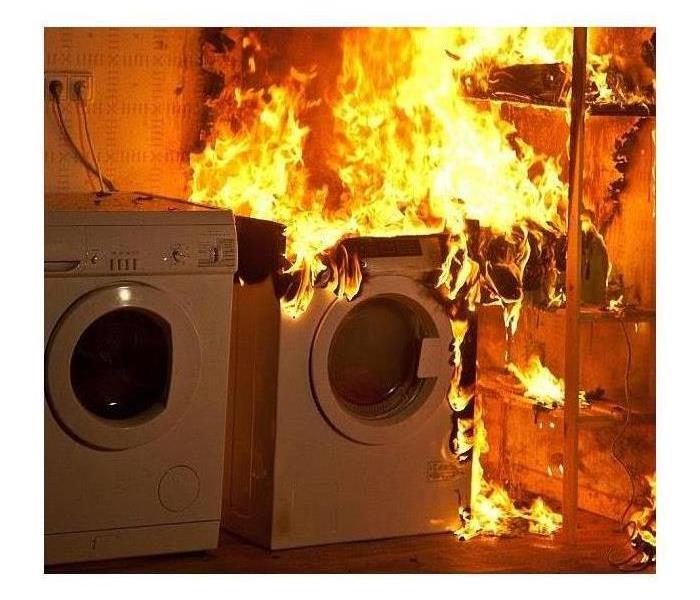 washer and dryer catch fire